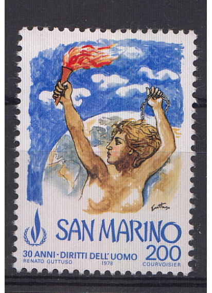 1978 San Marino Dichiarazione Diritti Uomo 1 valore nuovo Sassone 1012